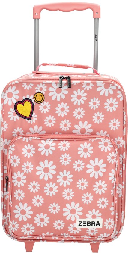 Zebra Trends Adventure Kinderkoffer - Trolley - Bloemetjes Roze - Flowers - Koffer