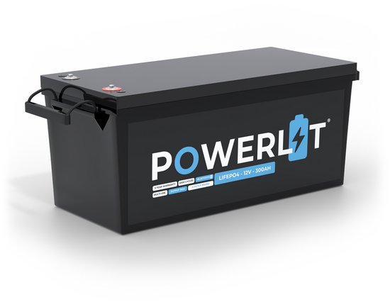 Powerlit LiFePO4 Accu 300Ah 12V - LFP Lithium Accu met Bluetooth & App - Voor Boot & Camper - 5 jaar garantie - 6000 cycli