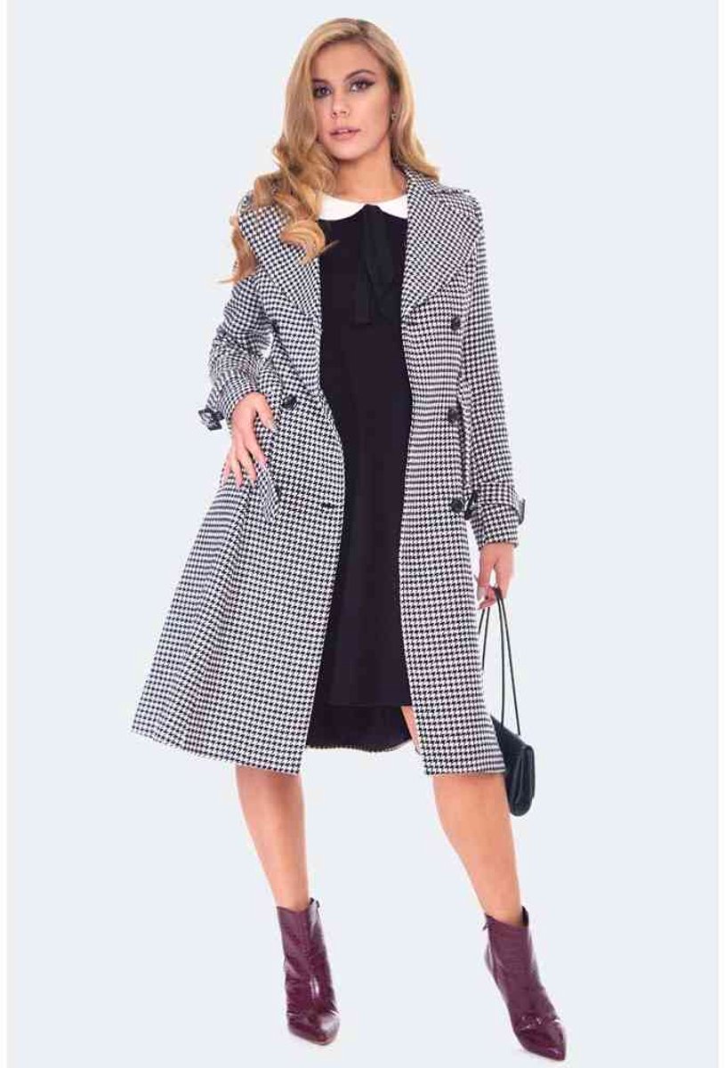 Voodoo Vixen - Houndstooth Trench Jas - XL - Multicolours