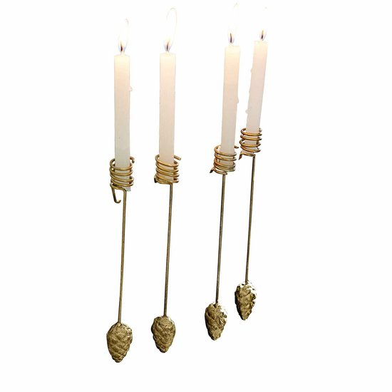 LOBERON Bougeoir lot de 4 Norélie doré