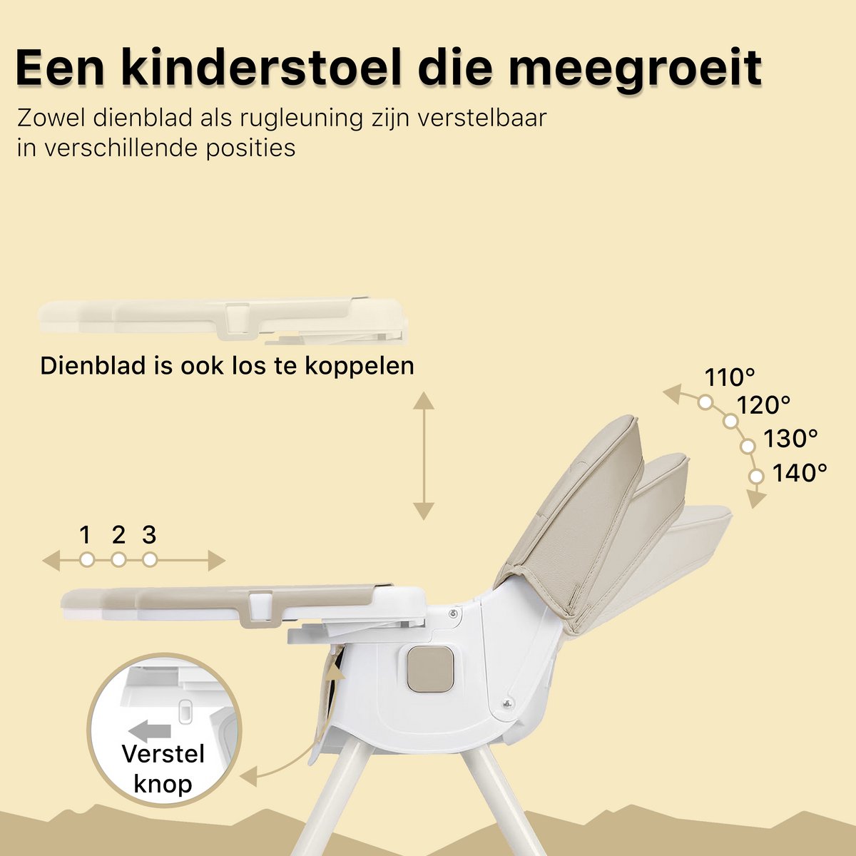 Phreeze Kinderstoel - Inklapbaar - Beige thumbnail 6