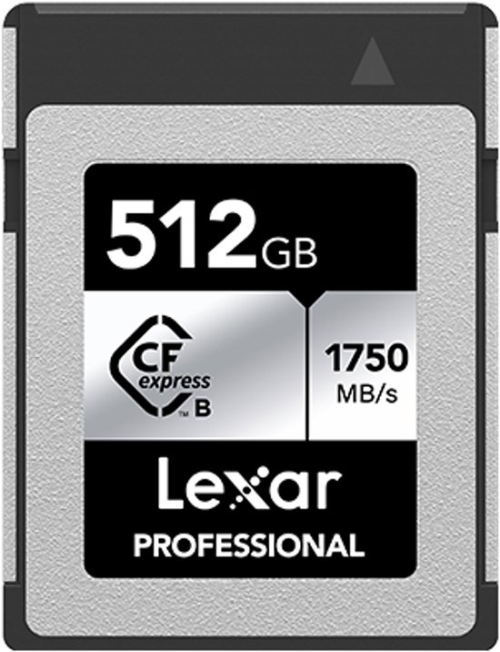 Lexar CFexpress PRO Type B Silver Series 512GB - Lezen 1750MB/s, Schrijven 1300MB/s