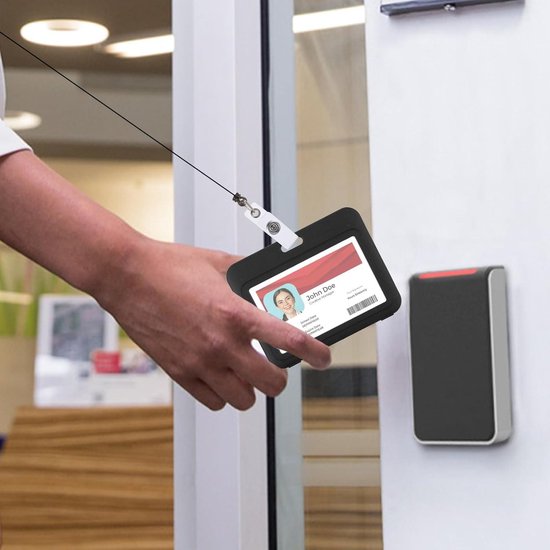 Porte-badge transparent avec fermeture rétractable pour carte de crédit (lot de 3)