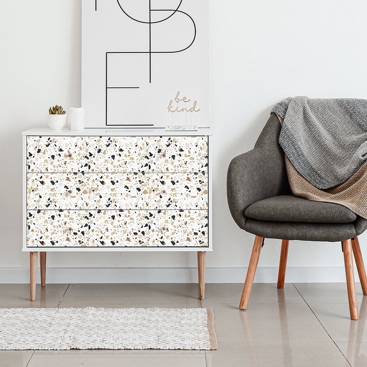 Ambiance Sticker Terrazzo Veronese meubelsticker, 60 x 90 cm Multi color