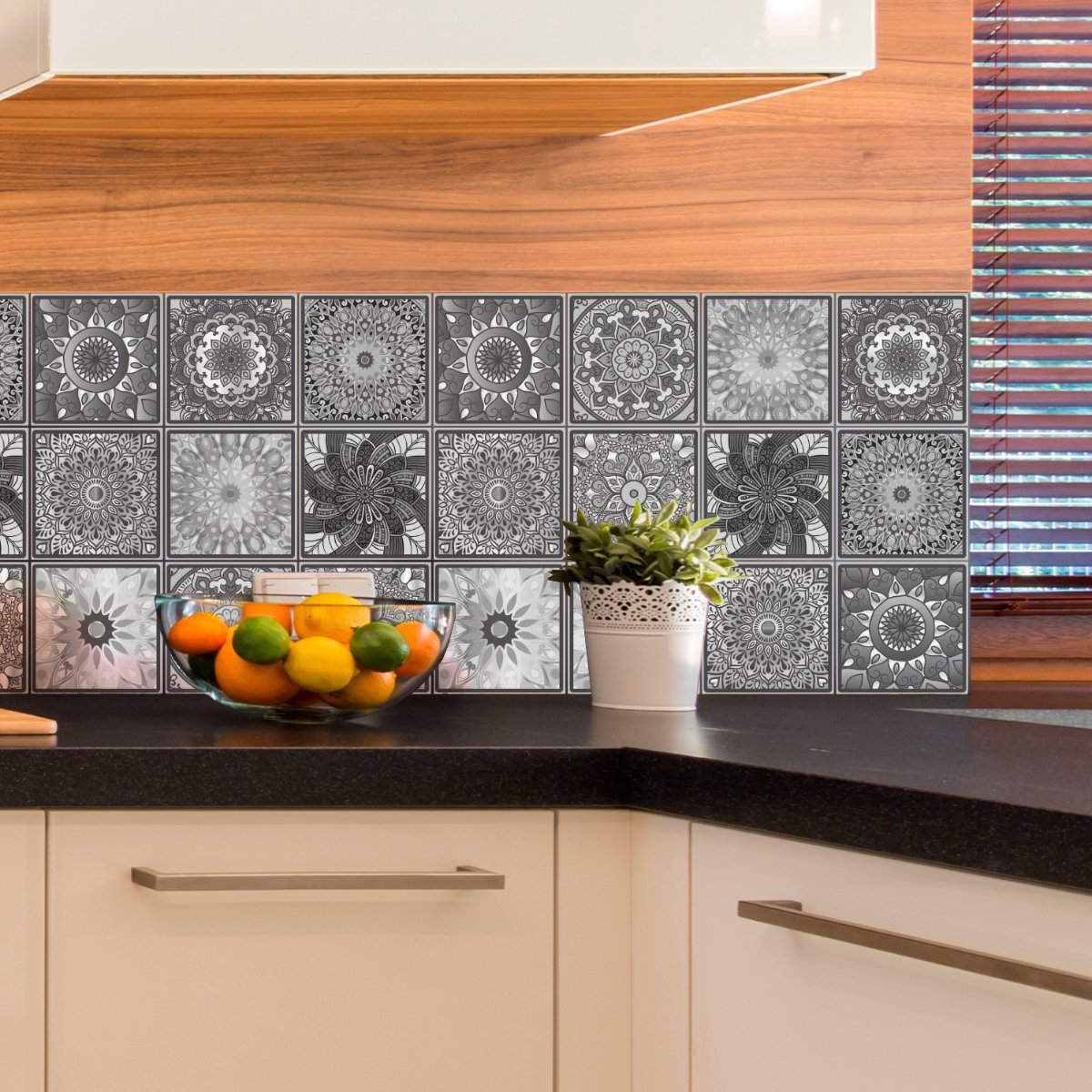 Ambiance Sticker Muurstickers - Zelfklevende tegelmuurstickers voor keuken en badkamer - 9 Boheemse tegelstickers van COYOLLI - 9 stickers 20x20cm Multi color