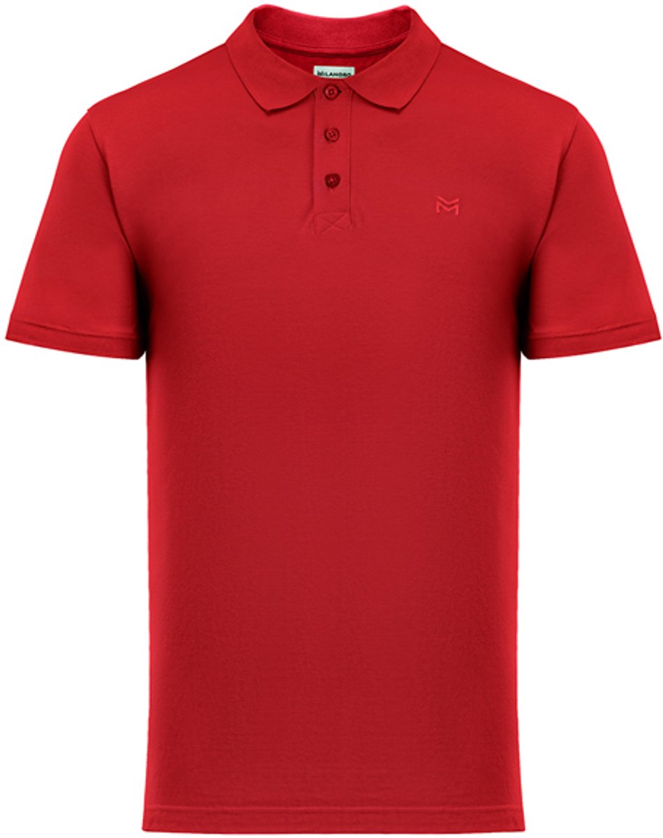 Milanoro - Elegante katoenen polo voor heren - Rood - M