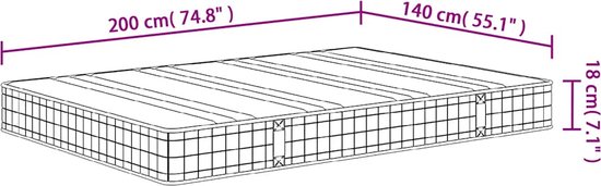 vidaXL - Matelas à ressorts - mi-ferme - 140x200 - cm