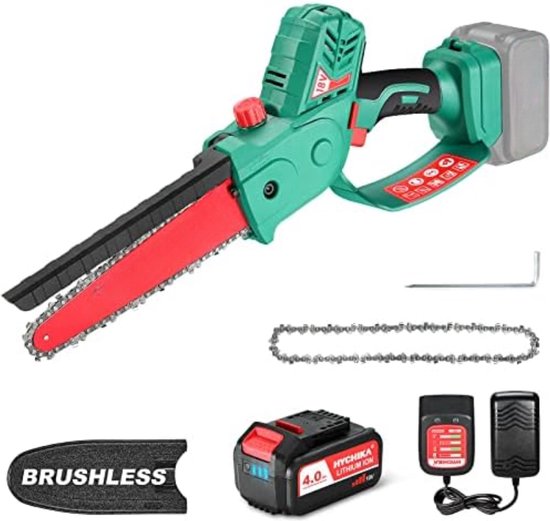 Batavia Accu 18V Brushless éénhands-kettingzaag 7'' - Incl. 4.0 Ah Li Takken En Andere Houtsoorten Ultra