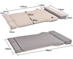 AIM Luchtmatras Tesla Model 3/Y Topfit Opblaasbare Luchtmatras voor Auto, Camping Luchtbed, Draagbare Reizen, Auto Slapen Bed Pad, Thuis Luchtbank, Outdoor Mat voor Tesla (2018)