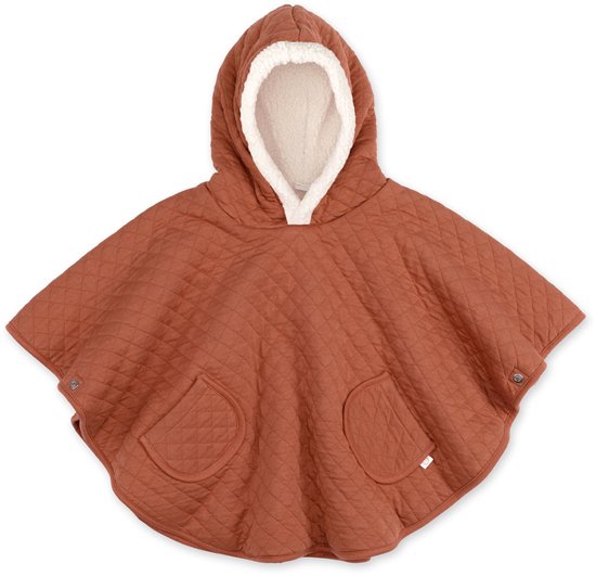 BEMINI Poncho de voyage - 9-36m - Pady quilted + teddy - Brick