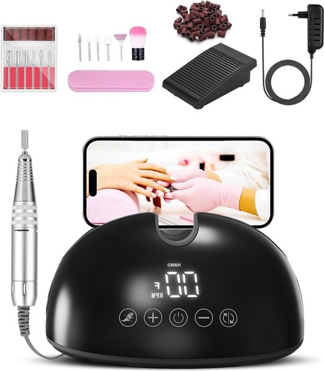 Elektrische nagelvijl - 350000 rpm instelbare snelheid - gelnagels pedicure set - professionele manicure - polijstmachine - 12 in 1 - nagelknipper - gelnagels Nagelvijl elektrisch