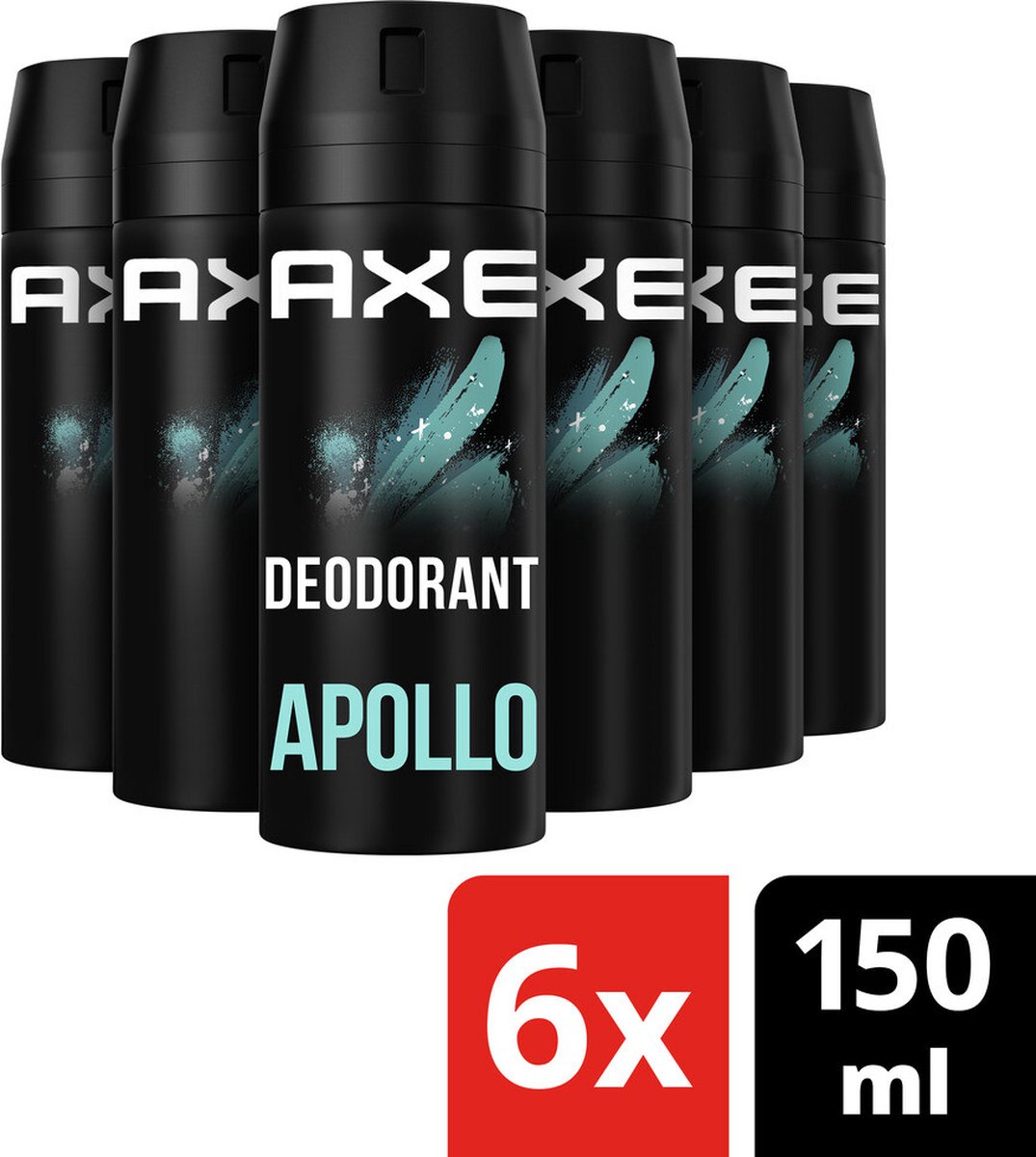 Axe Deodorant Bodyspray Apollo - 6 x 150 ml - Voordeelverpakking