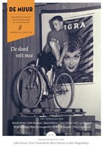 Grijswaartes tijdschrift 'De Muur' met oranje opdruk. Een jongen op een fiets voor een oude reclame van sigaretten IGRA.