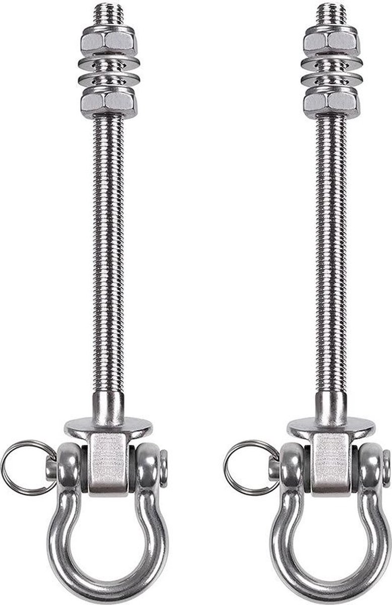 Opknoping Bouten 235 cm - Hangmat Swing Hanger Karabijnhaak Draaibare - RVS Montage Kit Set voor Indoor Outdoor - Speeltuin Stoel Yoga Touw Bokszak Zandzak - 1800 lbs.