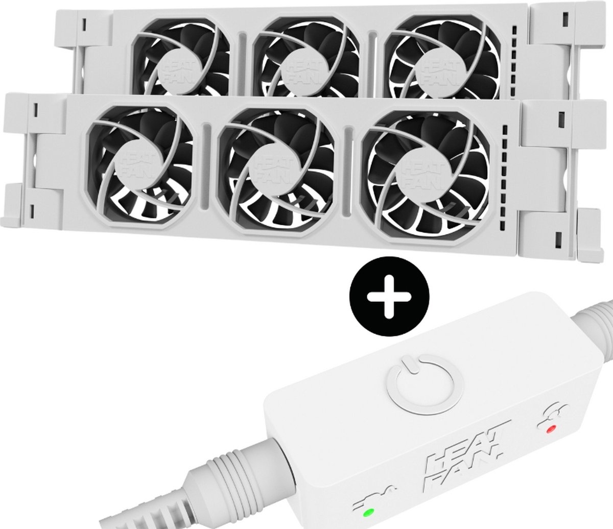 Heatfan 3 Duo set - Radiator Ventilator met Touch Sensor - Universele Maat - Zonder Geluid - Geschikt voor radiator 70 tot 100cm - Wit