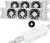 Heatfan 3 Duo set - Radiator Ventilator met Touch Sensor - Universele Maat - Zonder Geluid - Geschikt voor radiator 70 tot 100cm - Wit