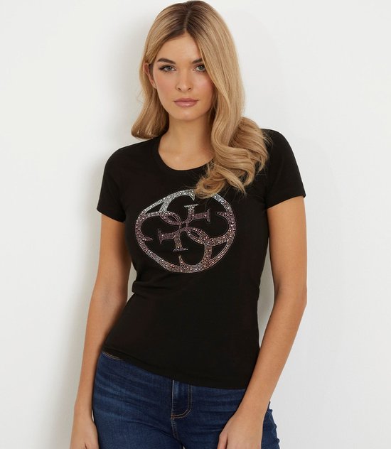 Haut Femme Guess – Taille XS – Couleur Noir – Matière 50% Coton – Occasion Très Bon état