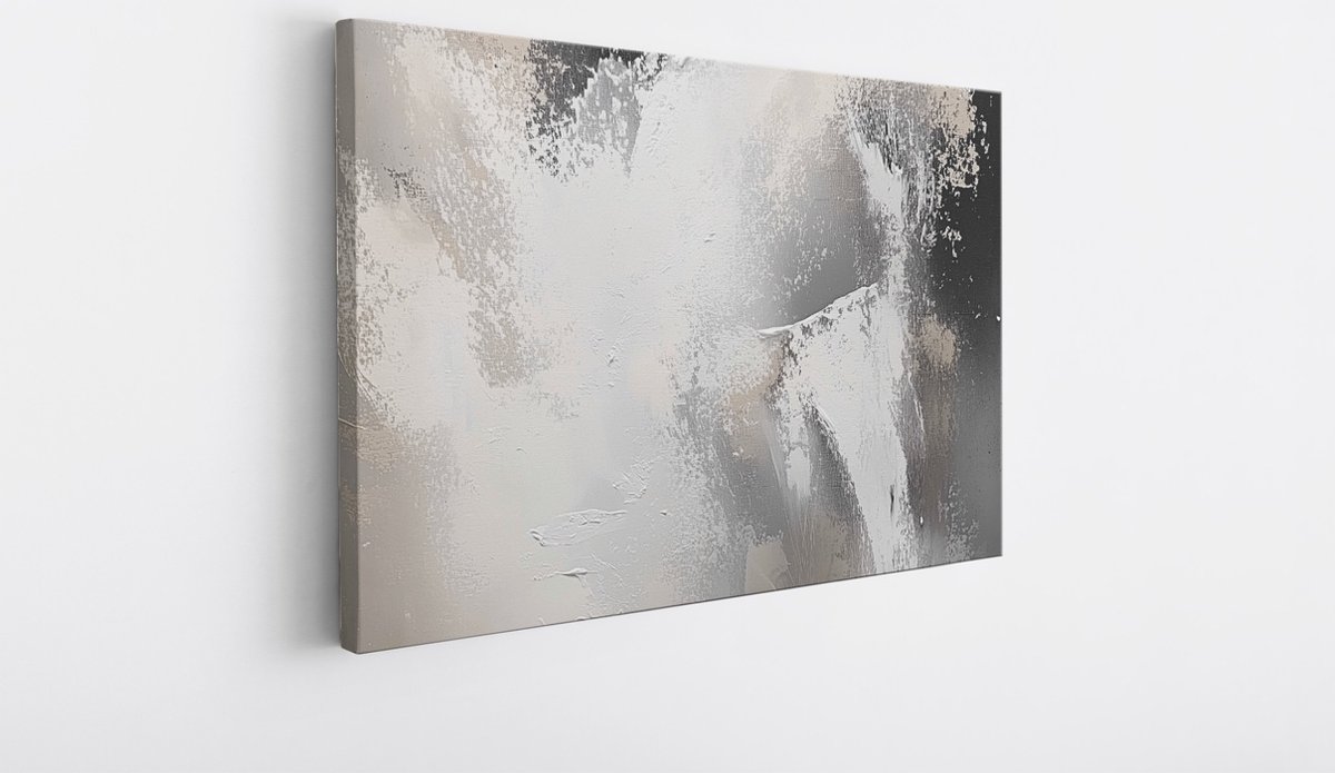 Saammp Canvas Schilderij - Neutraal - Abstract - 45x30 - Foto op canvas - Wanddecoratie - Muurdecoratie Woonkamer - Slaapkamer decoratie - Canvas Print Multicolor