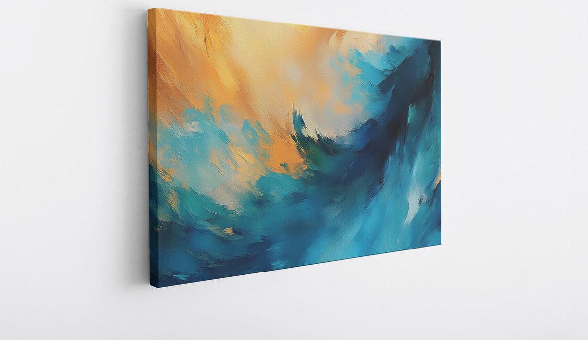Saammp Canvas Schilderij - Levendige kleuren - Abstract - 45x30 - Foto op canvas - Wanddecoratie - Muurdecoratie Woonkamer - Slaapkamer decoratie - Canvas Print Multicolor