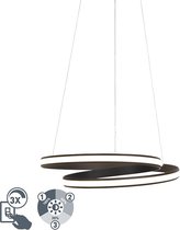 QAZQA rowan - Moderne LED Hanglamp - 1 lichts - Ø 550 mm - Zwart -  Woonkamer | Slaapkamer | Keuken
