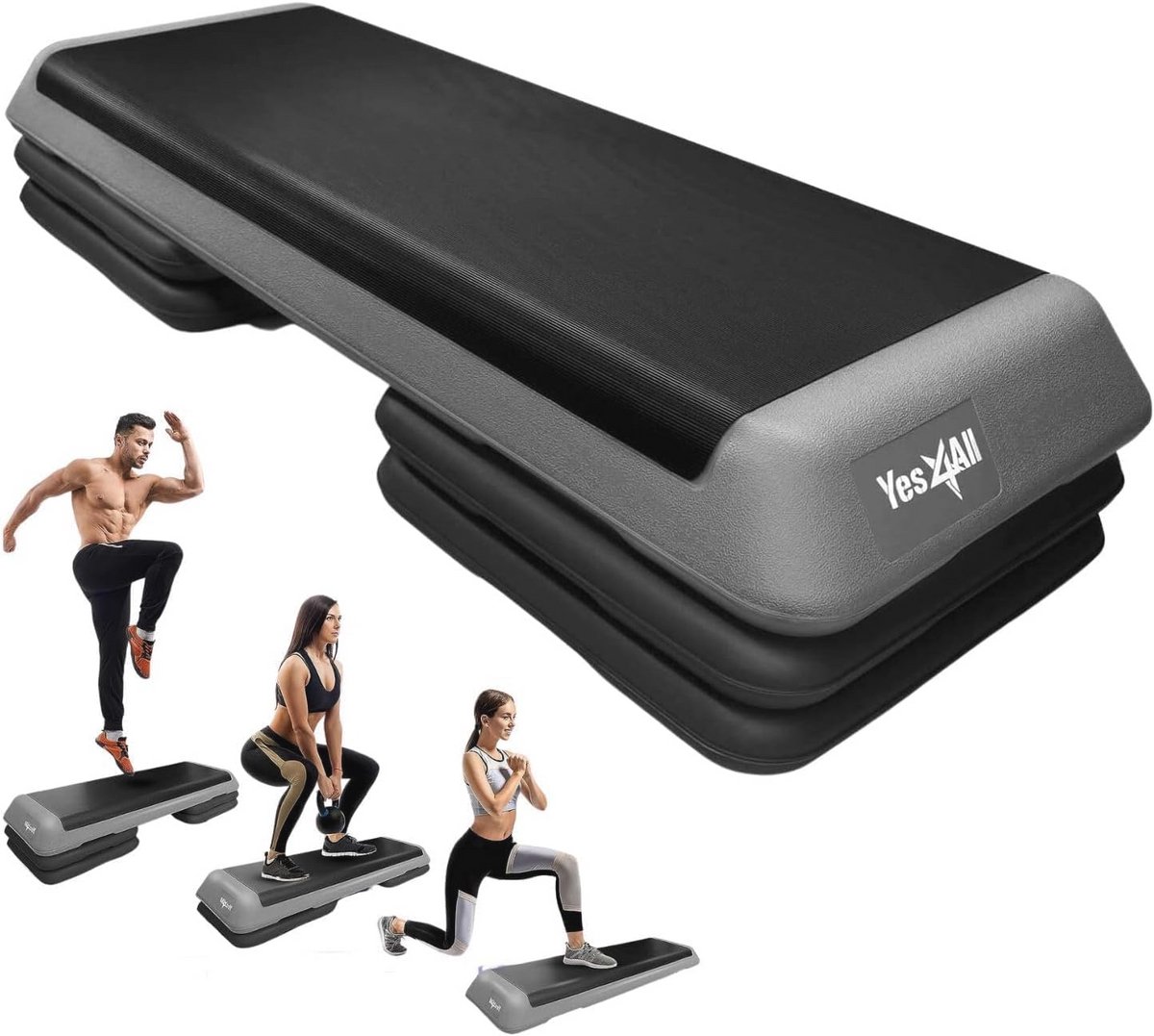 Verstelbaar Aerobic Step Platform met Risers - Antislip Step Board voor Thuis Fitness