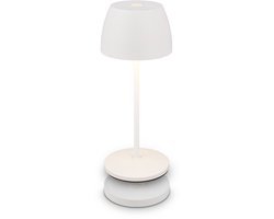 BRILONER Serina Mini - Oplaadbare Tafellamp - met oplaadstation - snoerloze lamp - met touch dimbaar - Ø8 x 20.5cm - wit