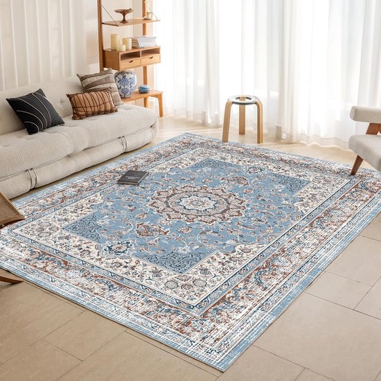Premium - Handloom Fringes - Turkoois 200 X 300 Cm Wol Tapijt Cvd19157