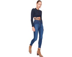 Trendyol Marineblauwe Skinny Jeans Met Hoge Taille Twoaw21Je0450