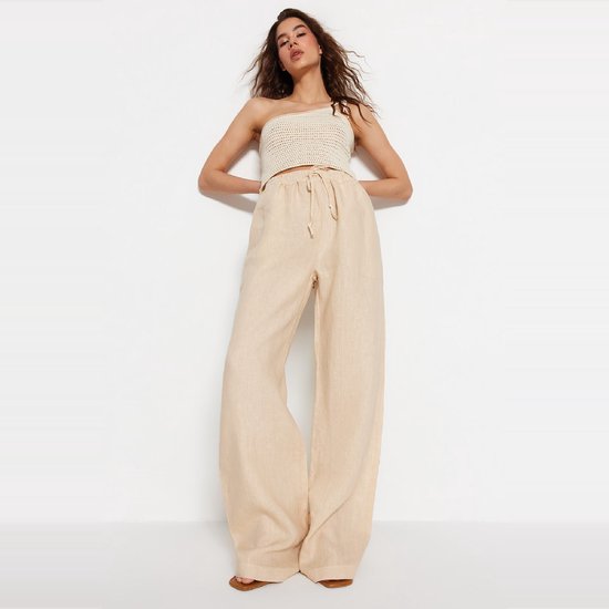 La Pèra Dames Broek - Hoge Elastische Taille - Wijde pijpen
