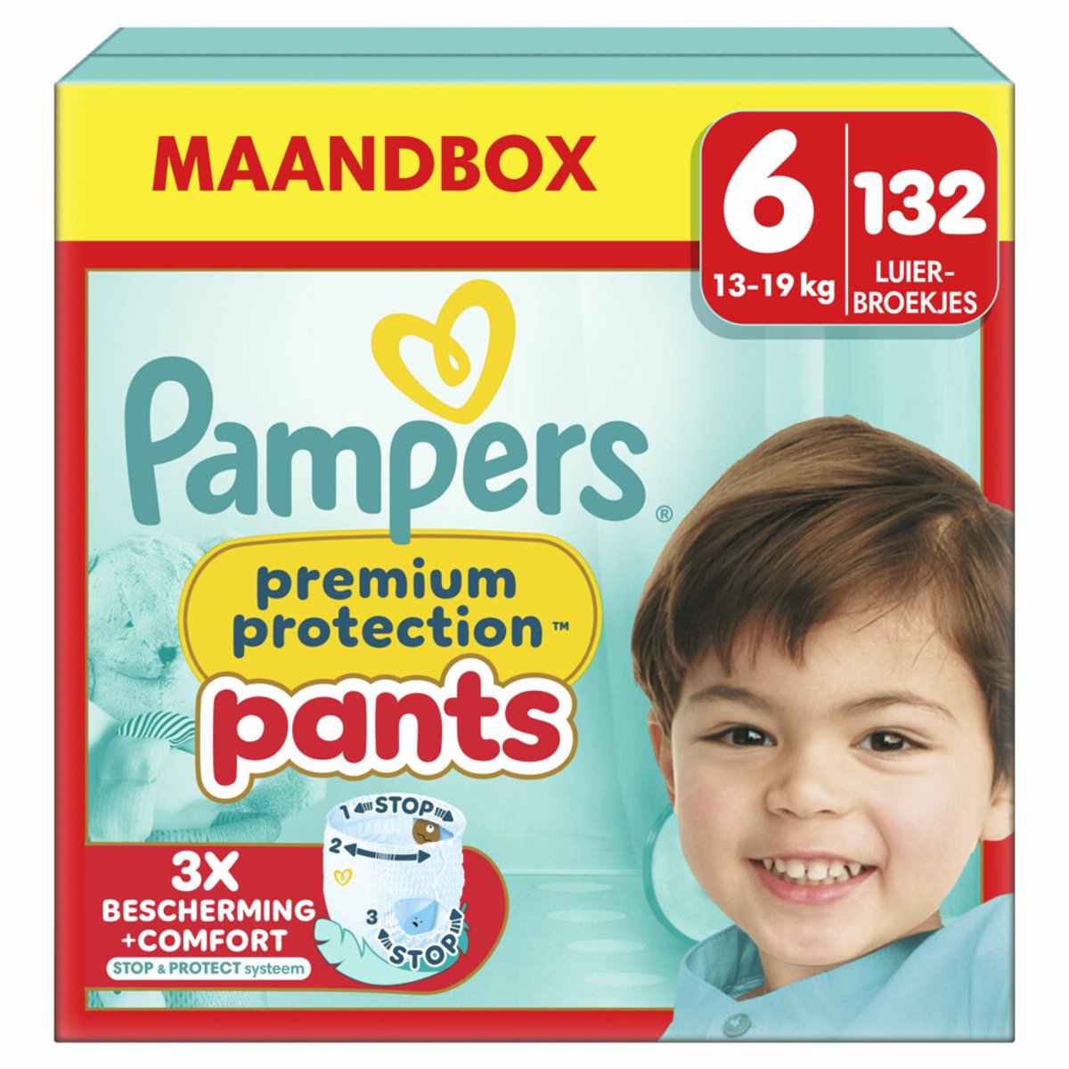 Pampers Premium Protection Pants - Maat 6 (15kg+) - 132 Luierbroekjes - Maandbox