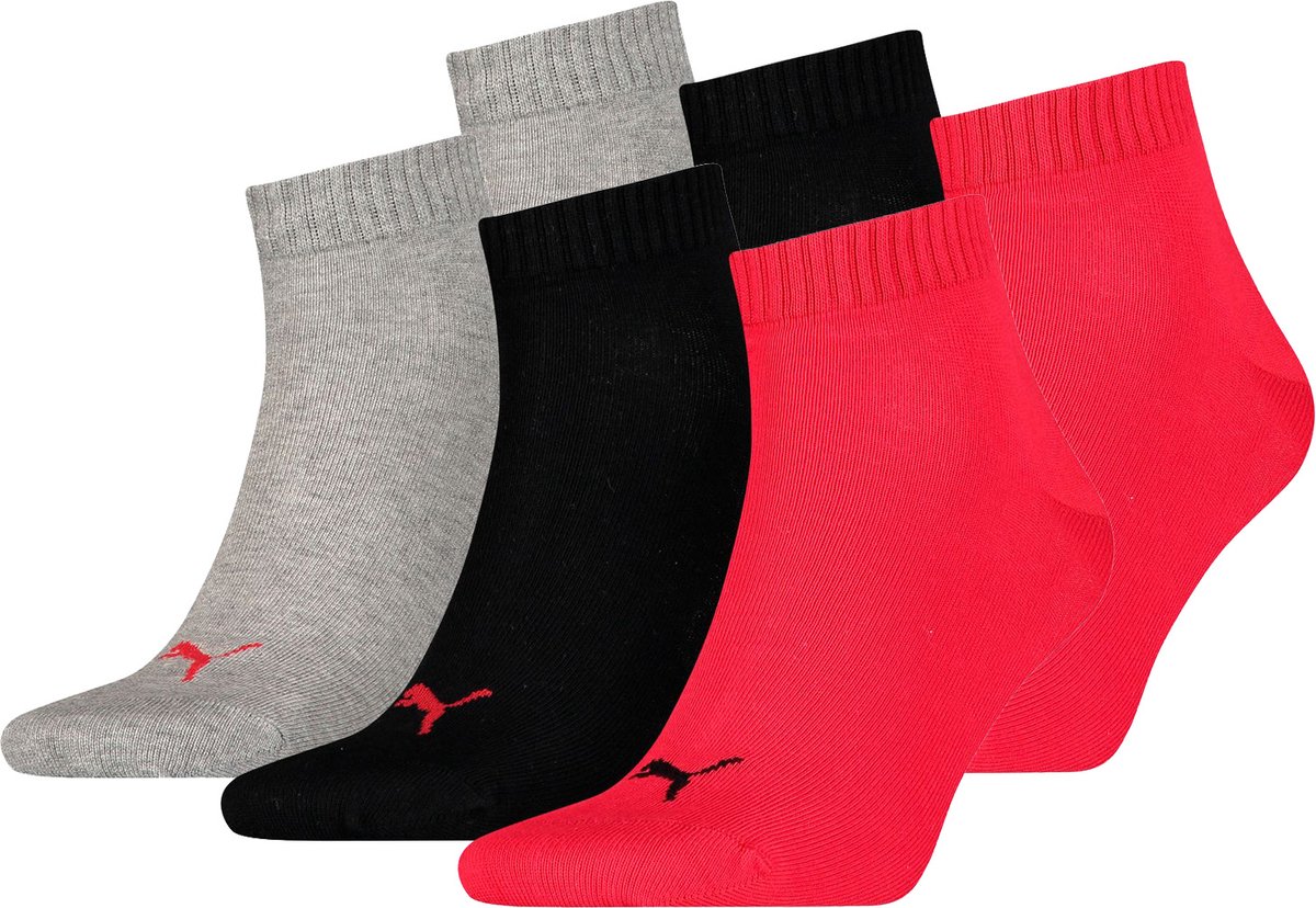 SOKKEN 6 paar Puma unisex kwartsokken sneakers 49 voor dames- en herensokken Zwart