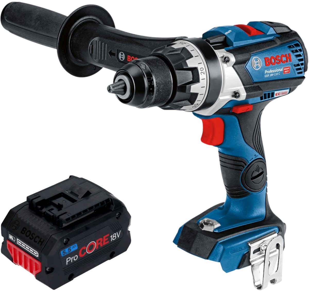 Bosch GSR 18V-110 C Accuboormachine 18V 110Nm Brushless Solo ( 06019G0108 ) - zonder accu, zonder oplader
