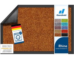 FLOORDIREKT Deurmat - Droogloopmat - Schoonloopmat - Rhine - Sudan Brown - 90 x 120 cm