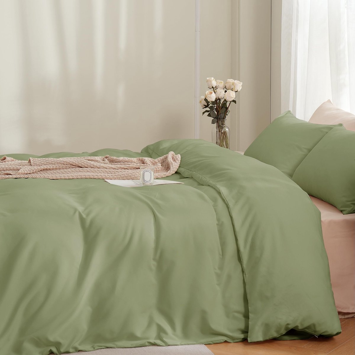 Unyqoos ® Beddengoedset in Zacht Microvezel met Ademend Comfort en groen