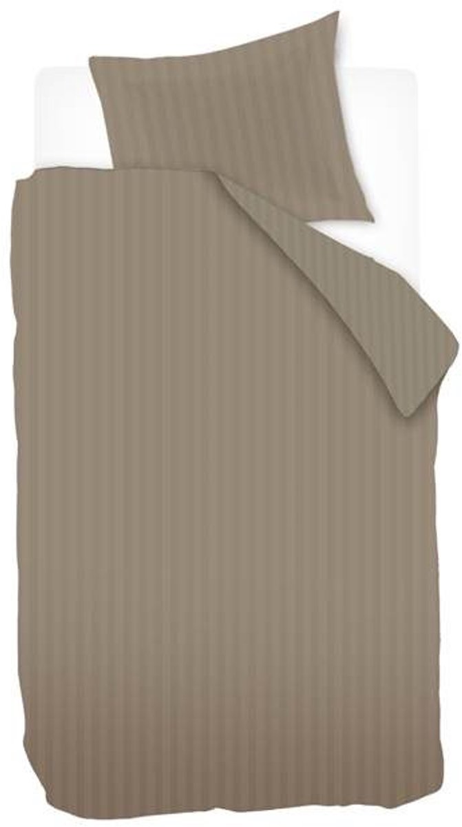 Ivorlyn Kent Dekbedovertrek - Eenpersoons - 140x200/220 cm - Dark Taupe