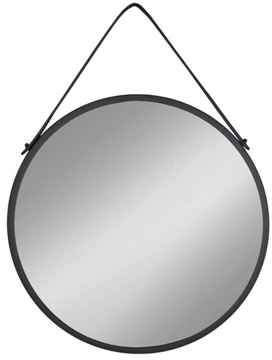 Ronde wandspiegel - decoratieve spiegel - zwart frame spiegel - moderne stijl - Ø38cm