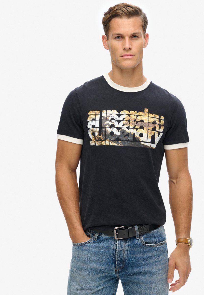 Superdry Photographic Logo T-shirt Met Korte Mouwen M Man Zwart