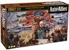 Axis & Allies: 1942 Second Edition bordspeldoos met oorlogsillustraties en militaire figuren.