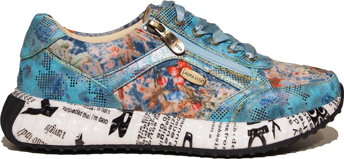 Laura Vita Chaussures à Lacets Sneaker Pour Femmes Burton 11, Pointure:38 EU, La Couleur:bleu