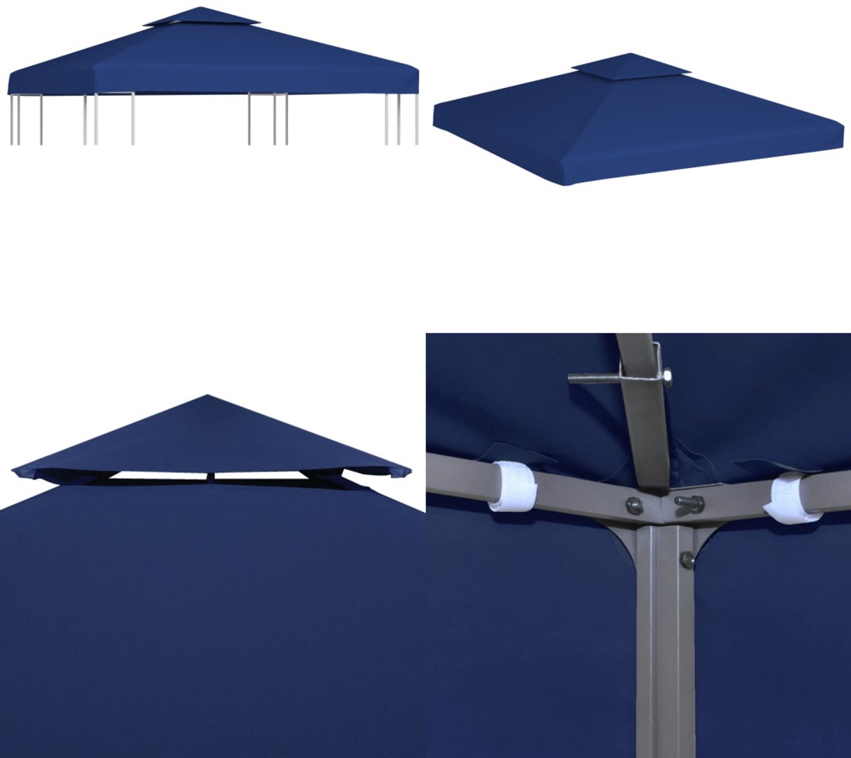Prieeldak 310 g/m² 3x3 m blauw kopen