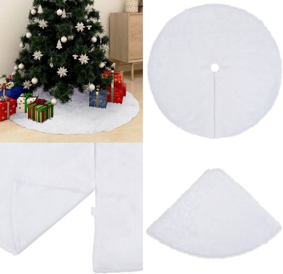 vidaXL Kerstboomrok 150 cm kunstvacht wit - Kerstboomjurk - Kerstboomjurken - Kerstboomrok - Kerstboomrokken