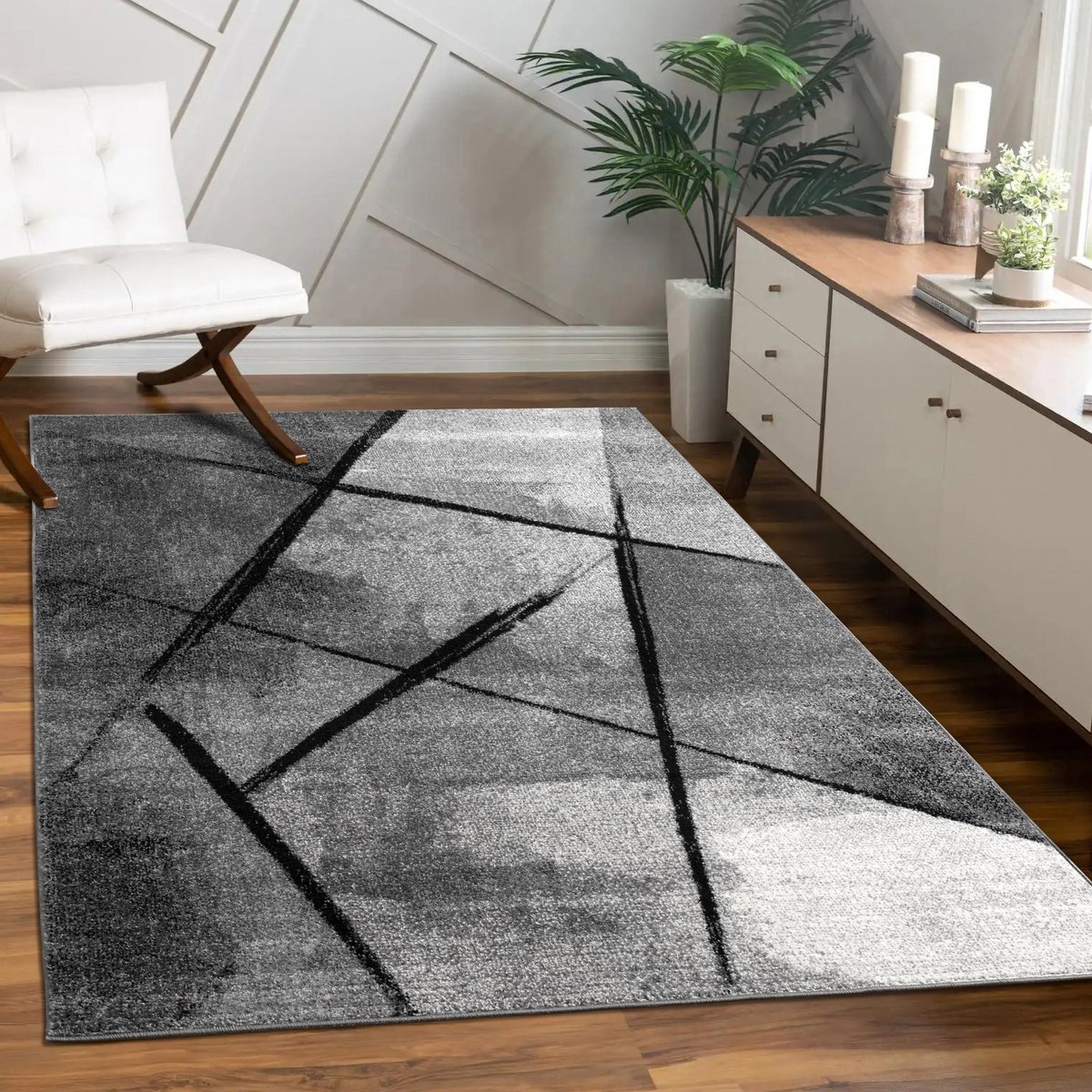 Flycarpets Laagpolig Modern Vloerkleed Modilia - Grijs