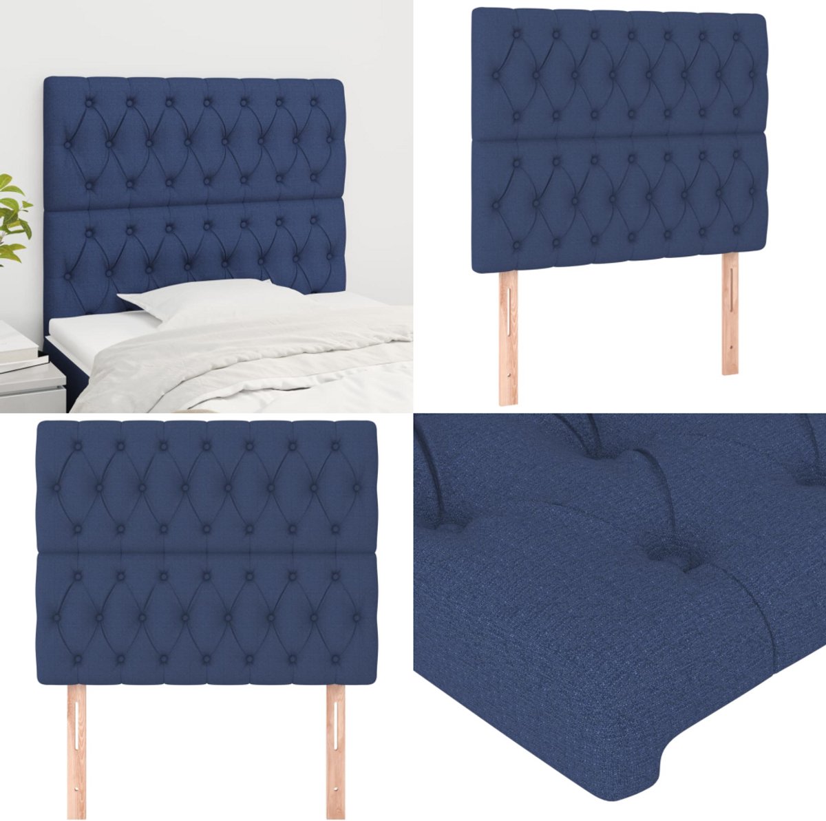 vidaXL Hoofdborden 4 st 72x5x78/88 cm stof crèmekleurig - Hoofdbord - Hoofdborden vidaXL Hoofdborden 4 st 72x5x78/88 cm stof crèmekleurig - Hoofdbord - Hoofdborden