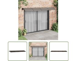 vidaXL Veranda - Deurluifel - Deurluifel 300x100 cm polycarbonaat zwart - Carport - Buisframe - Polycarbonaat