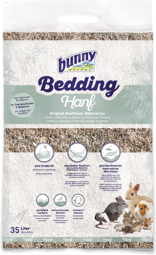 Bunny nature - bunnybedding hanf hennepvezel - 35 liter