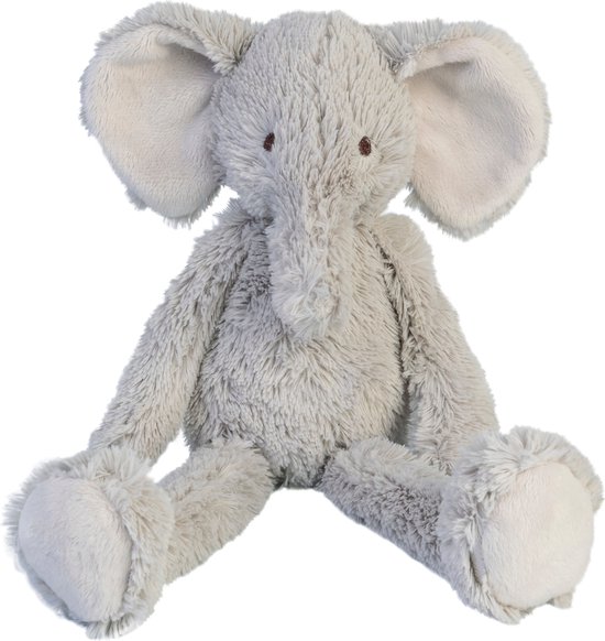 Zittende grijze olifant knuffel van Happy Horse met zachte vacht.