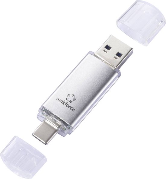 Renkforce RF-USBOS-220 USB-stick 32 GB Zilver RF-6684362 USB-A, USB-C