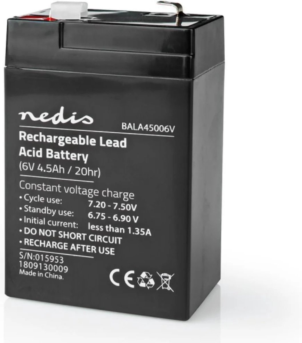 6V 4.0Ah Accu voor Elektrische Kinderauto – Universele AGM Batterij voor oa. Kinderwagens – Onderhoudsvrije Stroombron 70x47x101mm