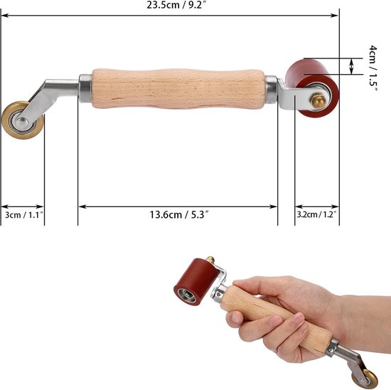 40 mm siliconen naadrol en 6 mm interale hoek messing penny roller voor