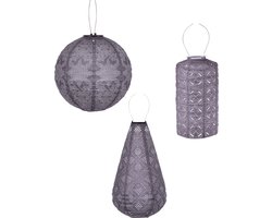 Lumiz Tuinverlichting op zonne energie - Solar tuinverlichting - Lumiz Solar Lampion - Paarse Set - 3 stuks